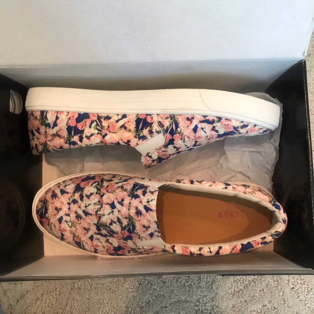 Floral slip on sneakers